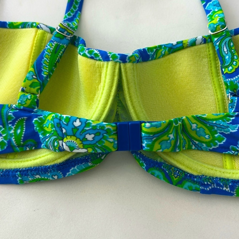 CALZEDONIA COBEY Bikini Paisley Blue and Green Sz Small - Picture 5 of 7